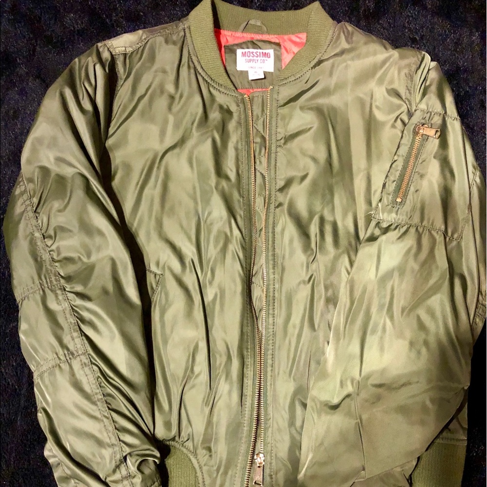 Army green bomber jacket